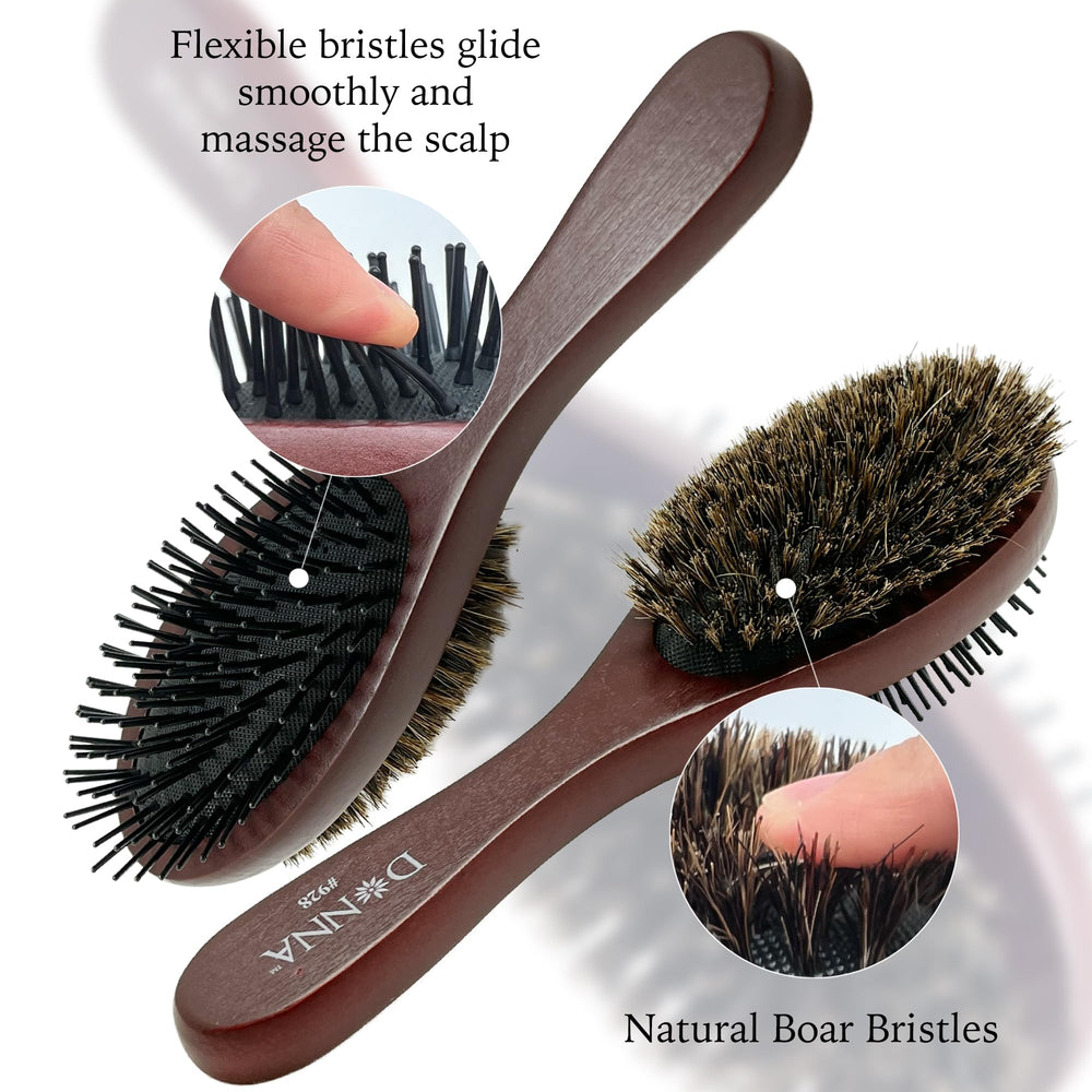Donna detangling side image highlighting knot glide before styling