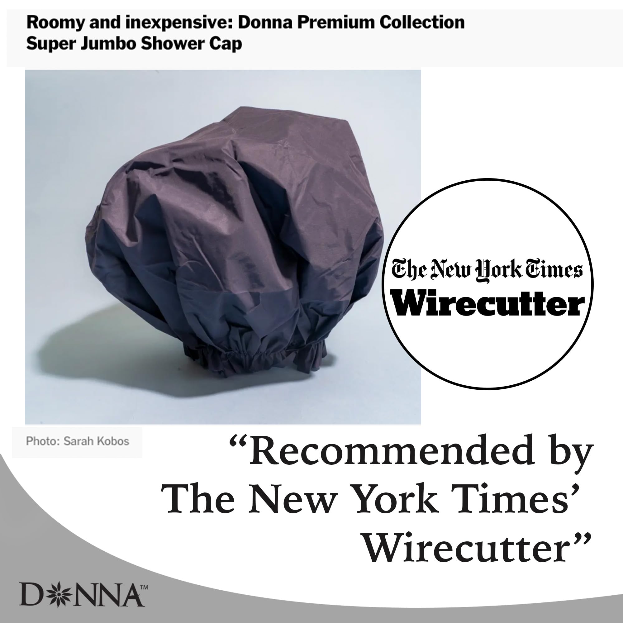Donna shower cap is reusable and durable for daily use