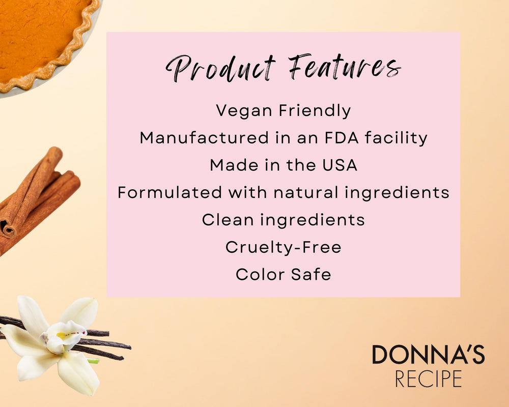 Donna's Recipe Strength Hair Oil on hair – seals moisture for lasting shine.