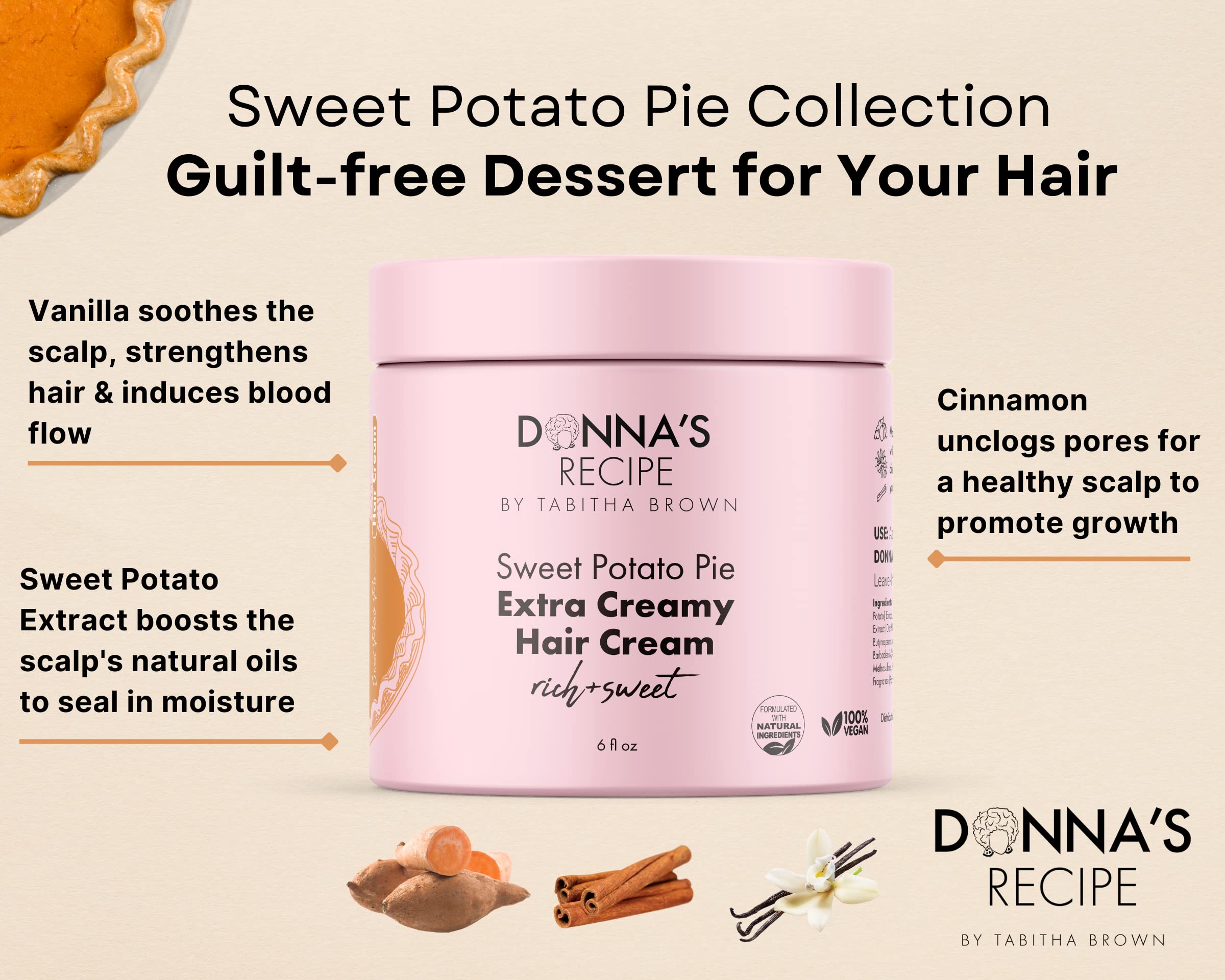 Donna's Recipe hair cream swatch reveals smooth glide and fragrance.