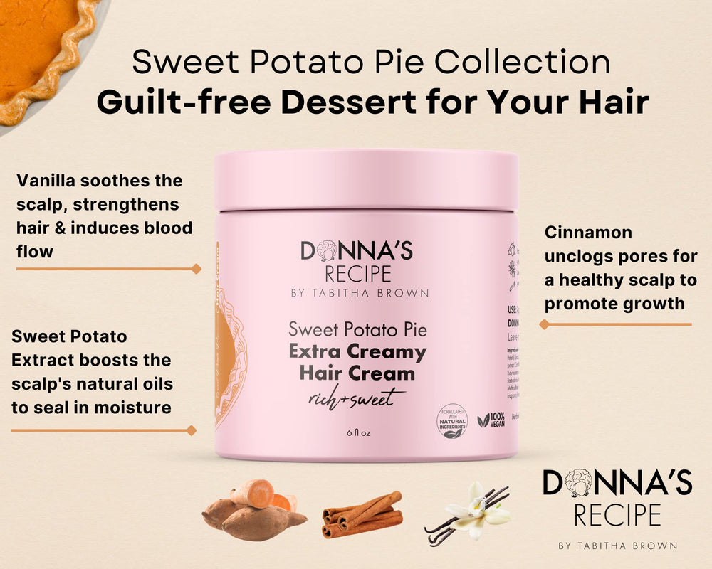 Donna's Recipe hair cream swatch reveals smooth glide and fragrance.