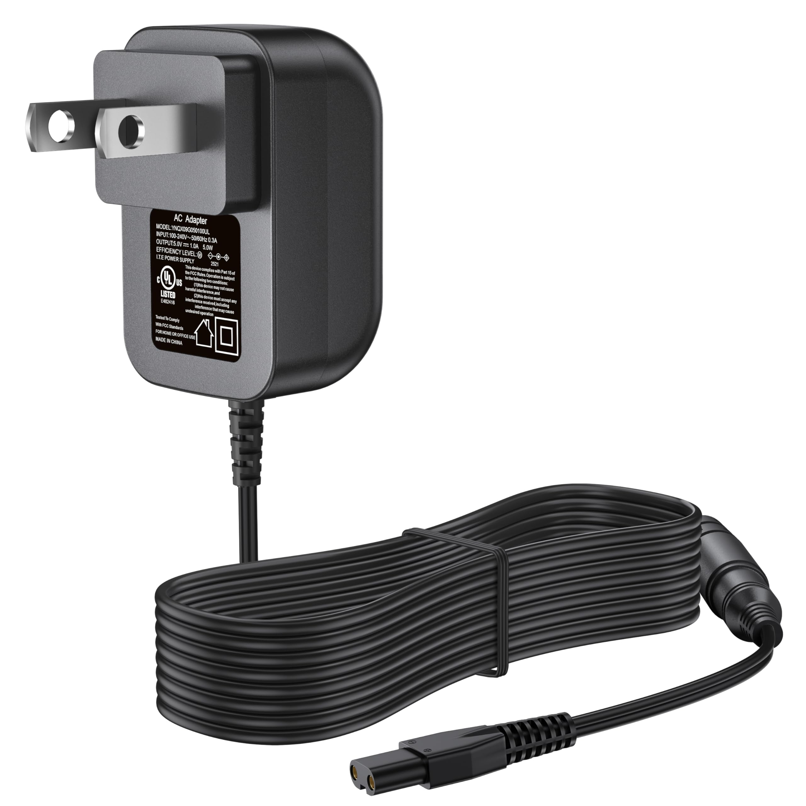DONYOIE 5V charger for Skull Shaver enables quick, safe grooming power.
