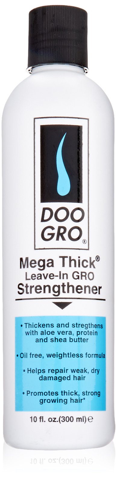 DOO GRO Mega Thick Strengthenr Leave-in bottle; oil-free formula for weightless hydration.