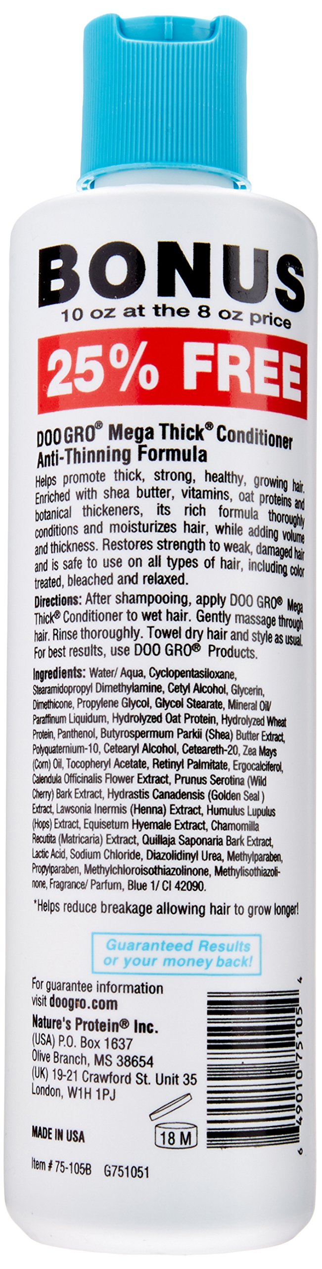 Doo Gro Mega Thick Conditioner applies to hair, showing strengthening and moisturizing action.