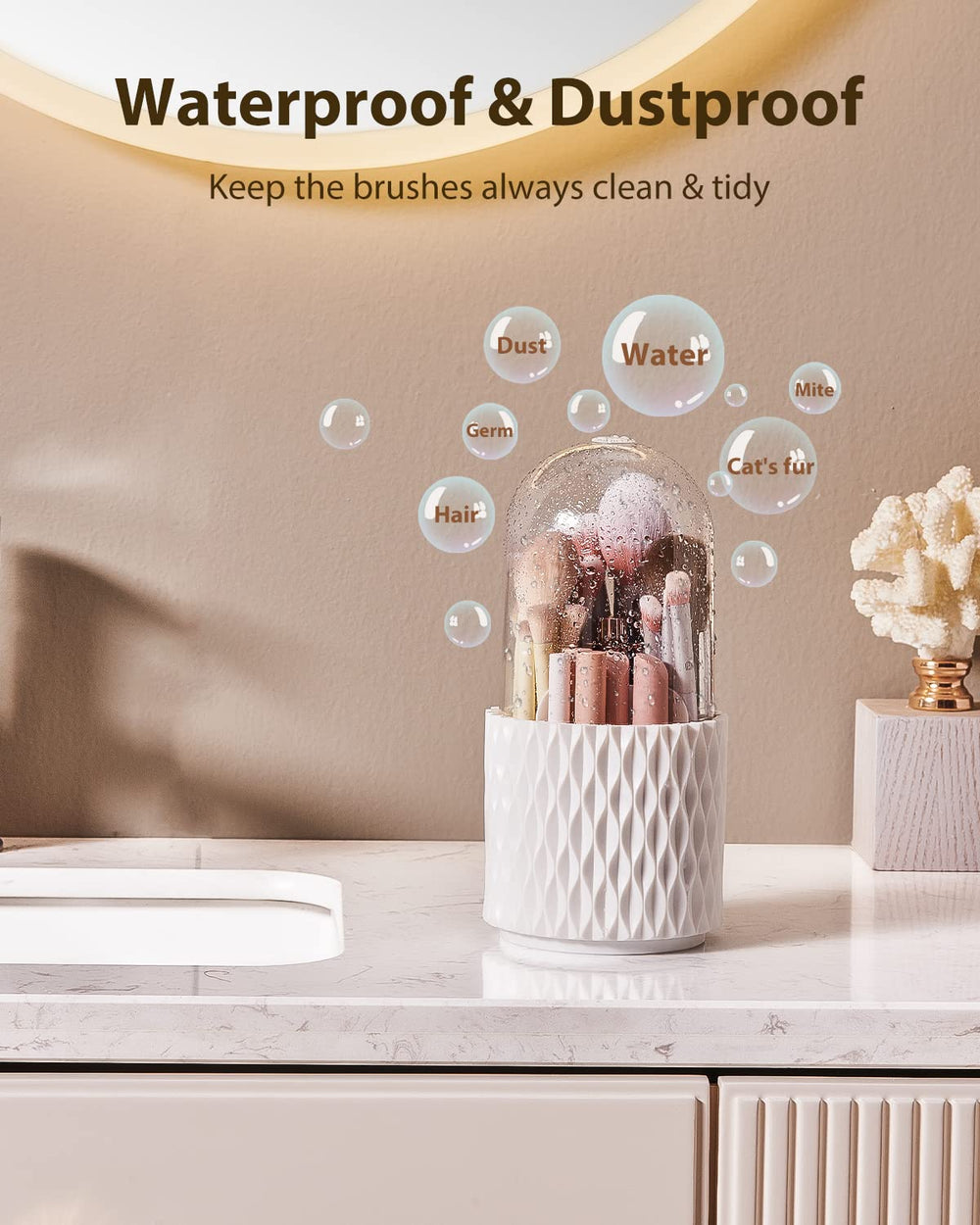 DooGooCoo clear cover shows brushes at a glance while guarding against dust