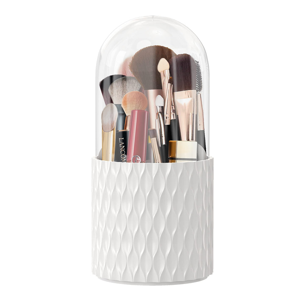 DooGooCoo upgrade rotating brush holder with 360-degree accessibility for quick makeup routines