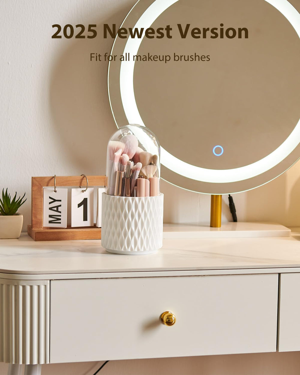 DooGooCoo waterproof dustproof cover protects brushes on your vanity