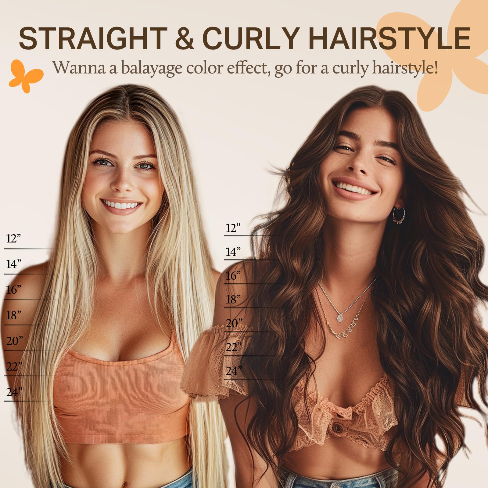 DOORES extensions weigh 105g of hair with 120g total for comfortable wear.