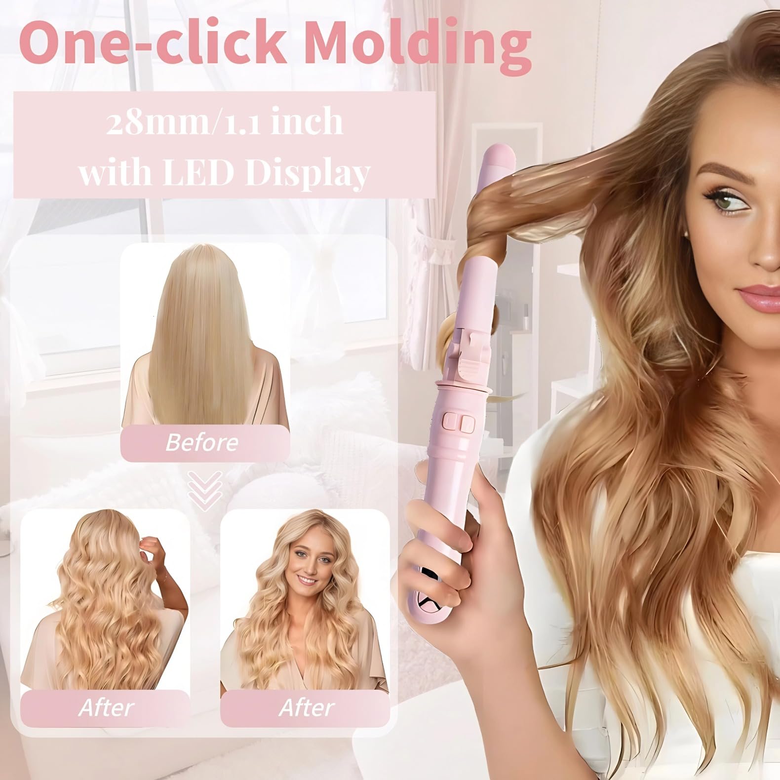Dopheuor ceramic ionic coating minimizes friction and hot spots for shiny, healthy-looking curls.
