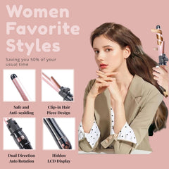 Dopheuor curling wand LED display shows temp for precise styling
