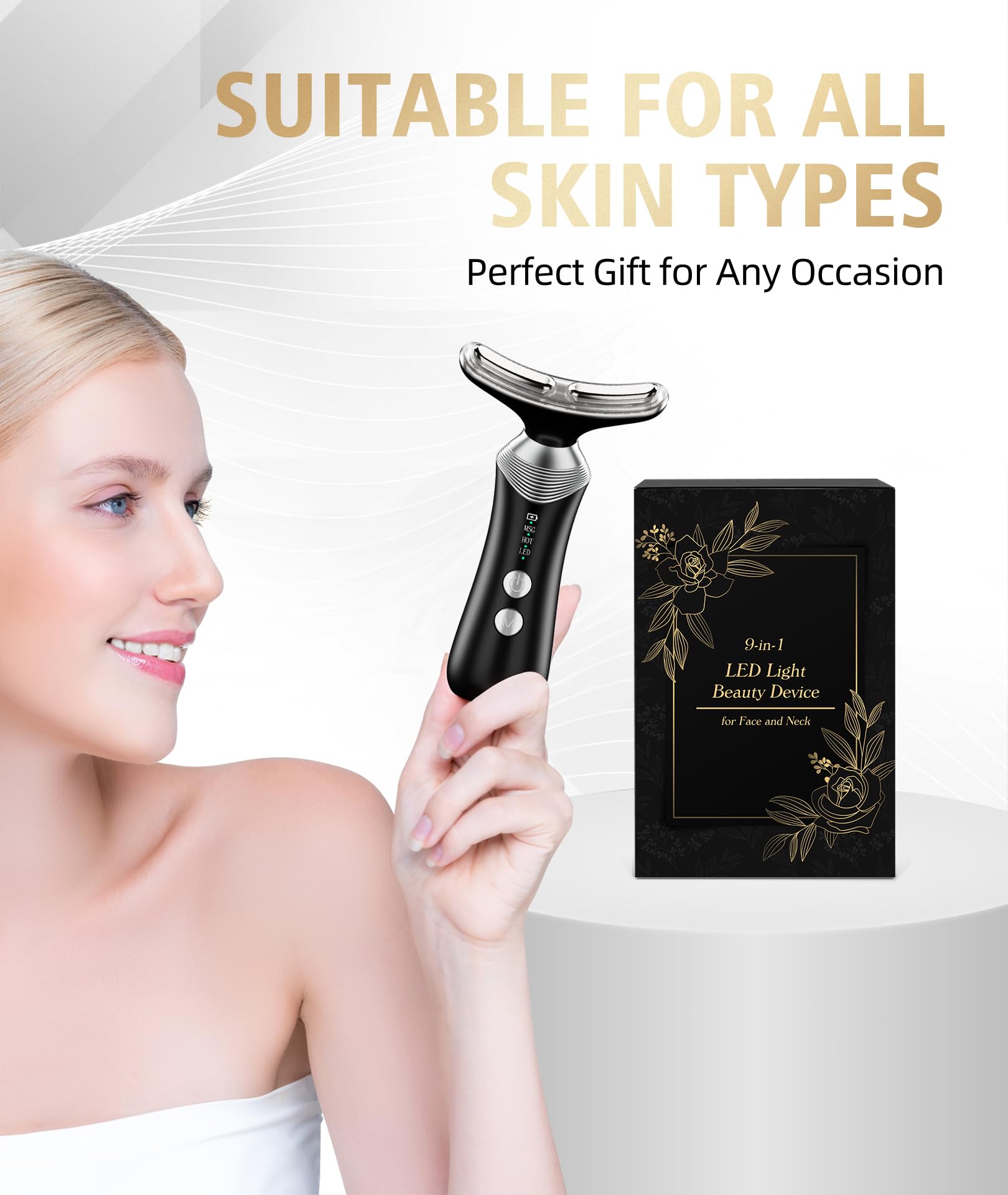 Dopsikn face-skincare prep image demonstrates cleansing and layering skincare products.
