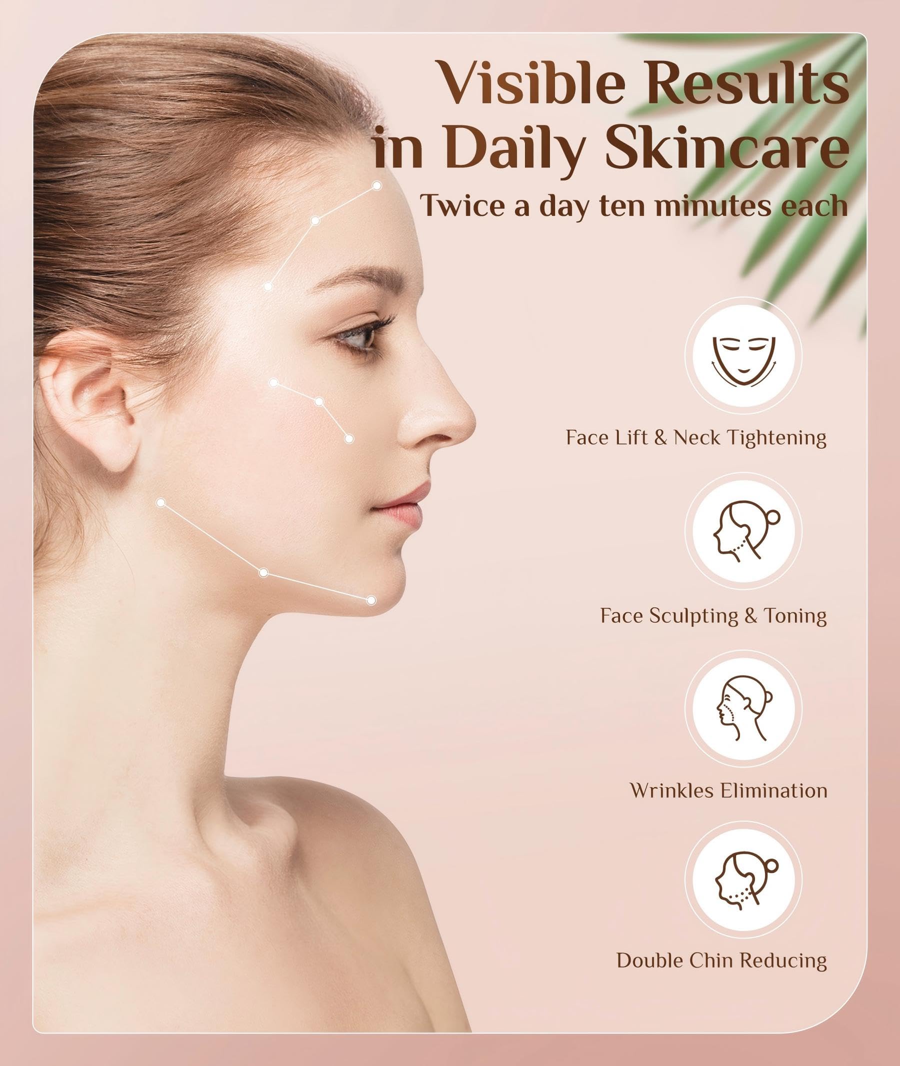 Dopsikn pink device shows skincare application and absorption benefits