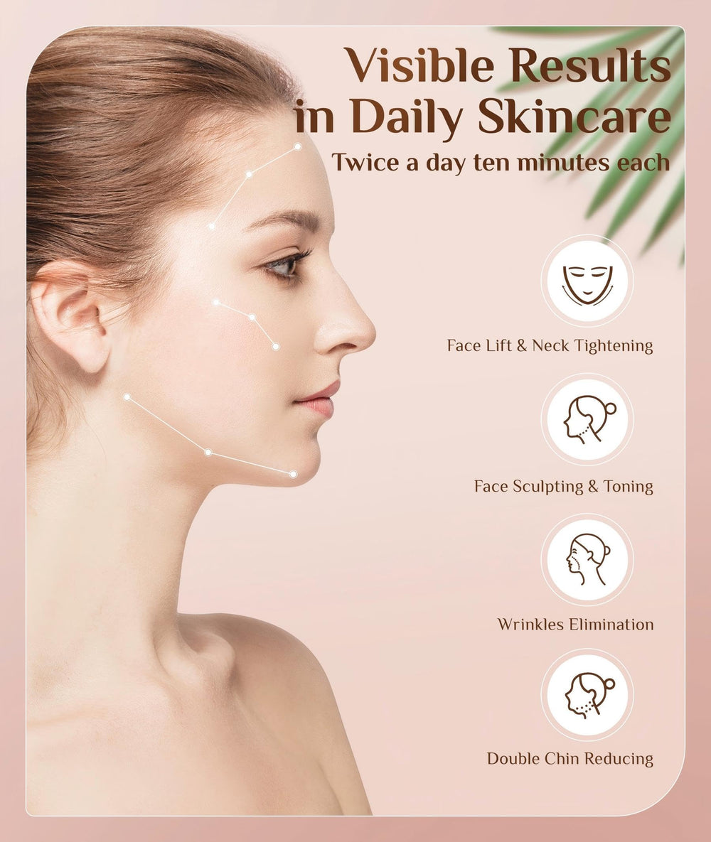 Dopsikn pink device shows skincare application and absorption benefits