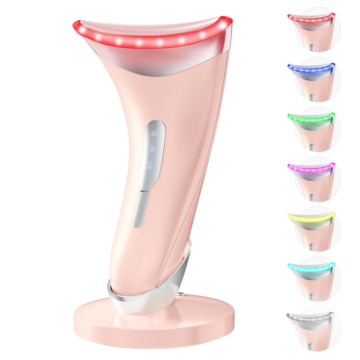 Dopsikn pink 7 color therapy massager base charges for convenient daily use