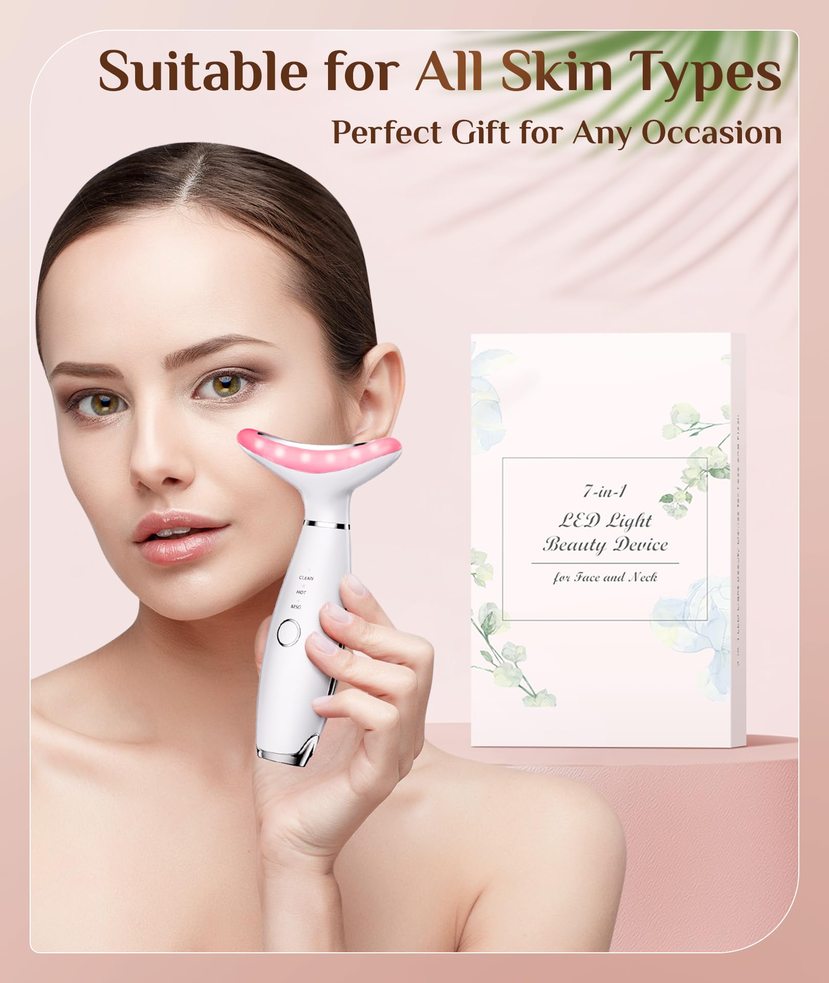Dopsikn portable design conveys compact, lightweight massager ideal for on-the-go skincare.