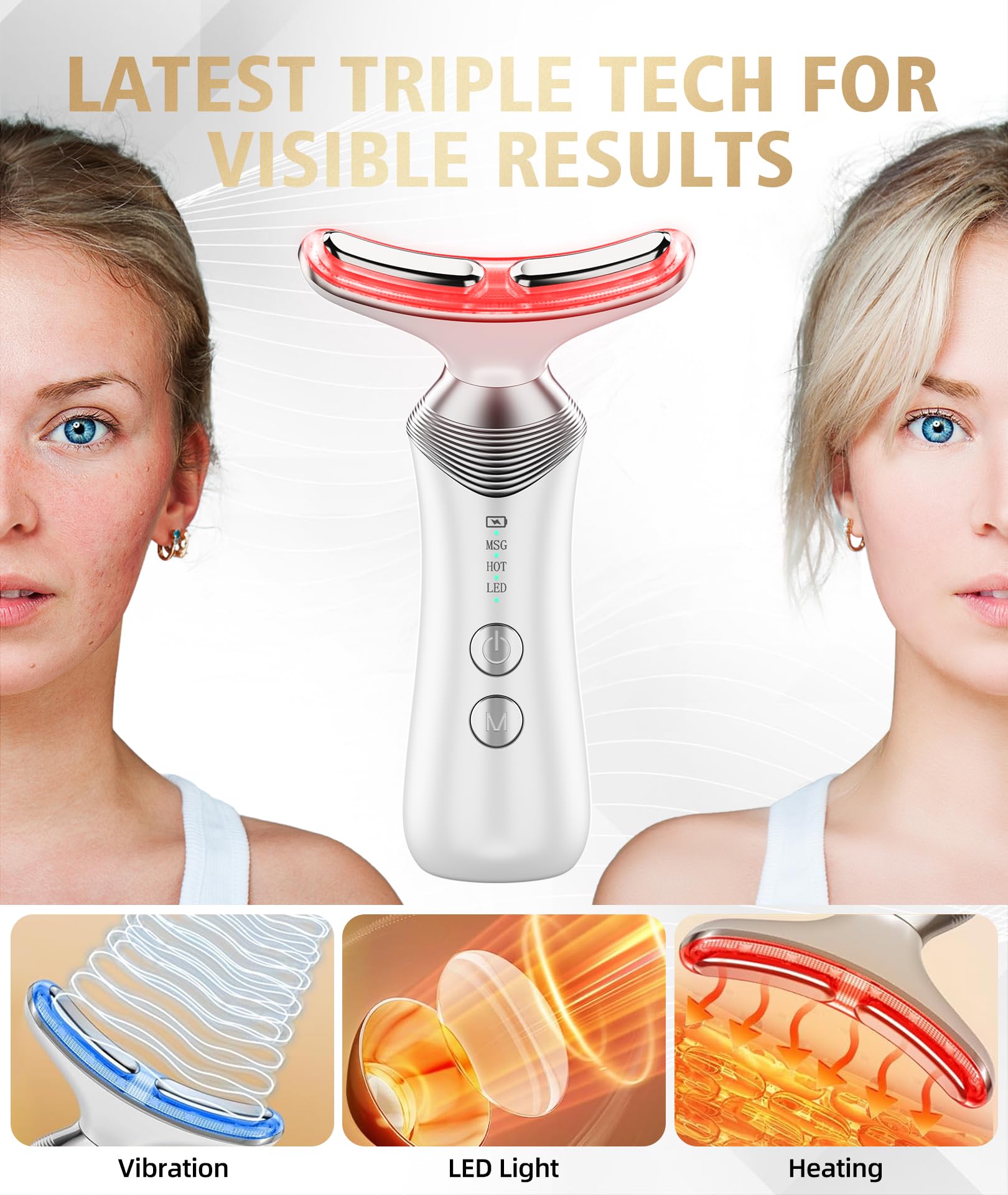Dopsikn portable facial massager demonstrates convenient travel-ready design.