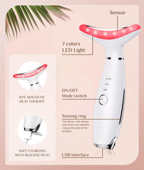 Dopsikn red-light-therapy wand on demonstrates therapeutic heating for gentle facial sessions.
