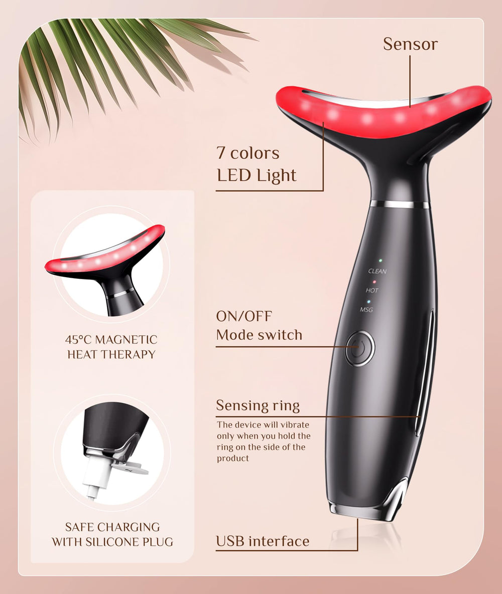Dopsikn thermals and vibration highlight 113°F heat for facial contouring.