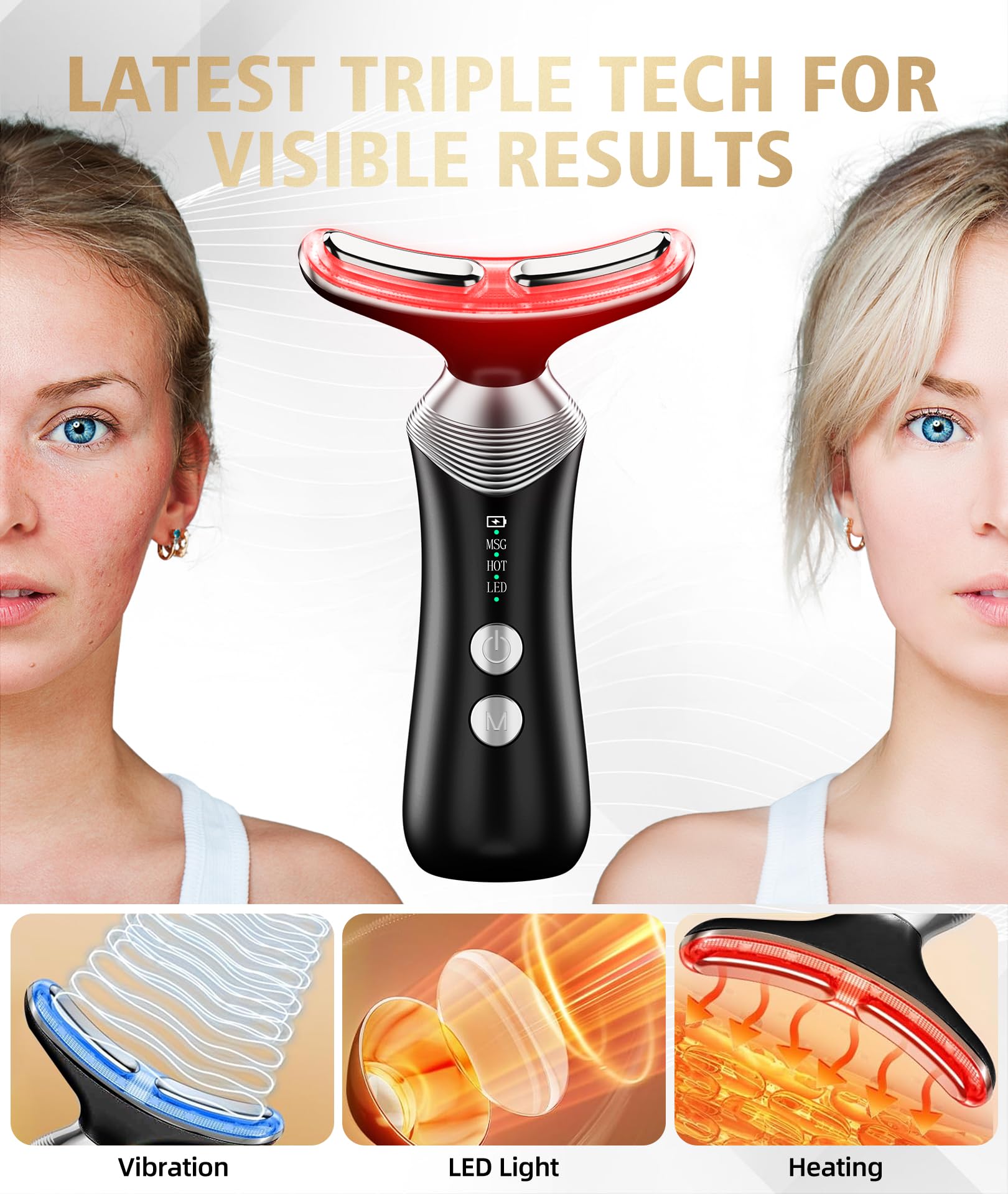 Dopsikn thermals and vibration settings close-up for enhanced serum absorption.