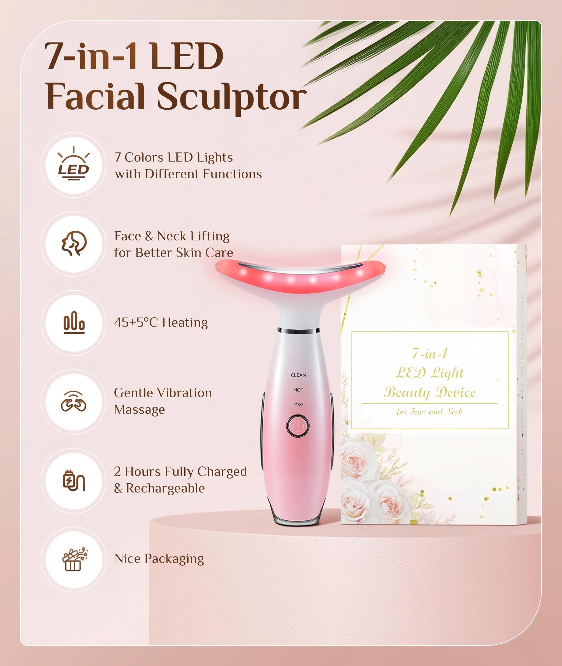Dopsikn vibrating massager with thermals for facial relaxation and tone