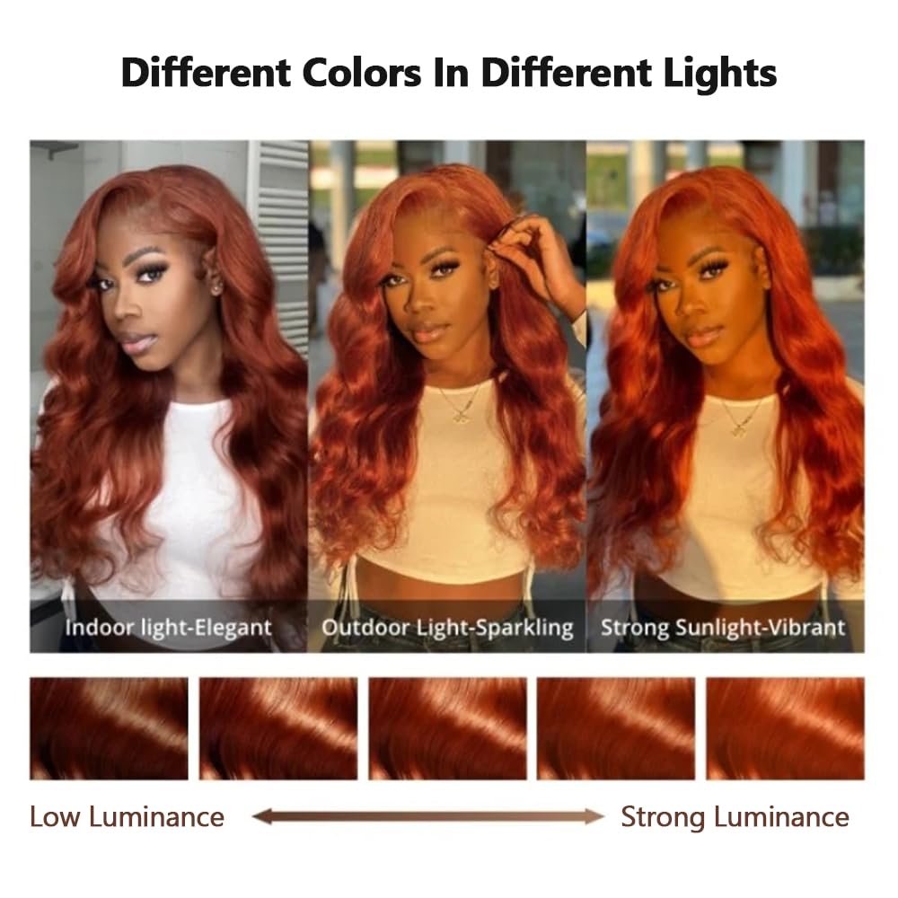 Dorbess Ginger Orange wedding-look wig provides refined glamour for special occasions.