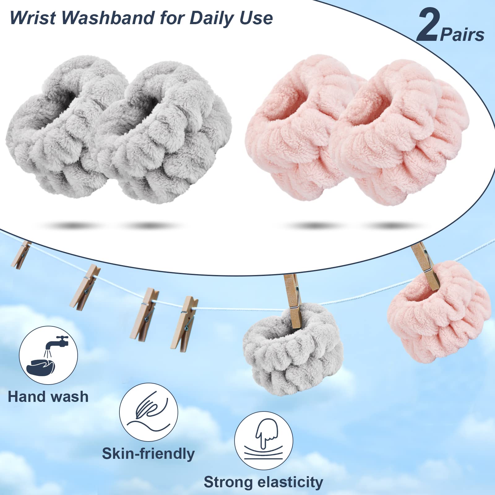 Dorbetar face-washing wristbands suit women and children with breathable fabric.