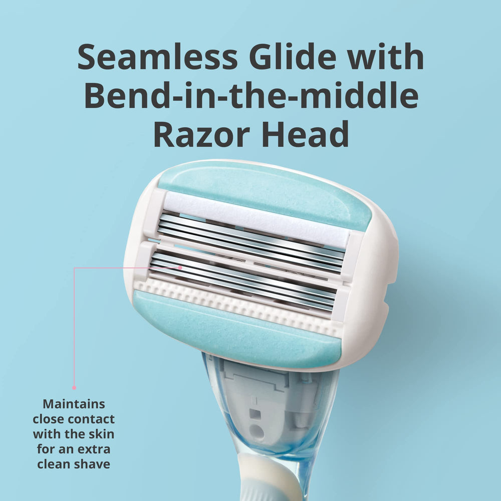 Dorco Eve6 six curved blades close-up—smooth passage over contours