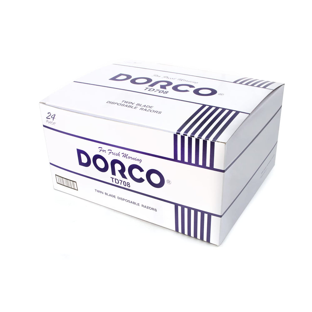 Dorco Fresh twin blade disposable razors ergonomic handle—non-slip grip improves control during shaving.