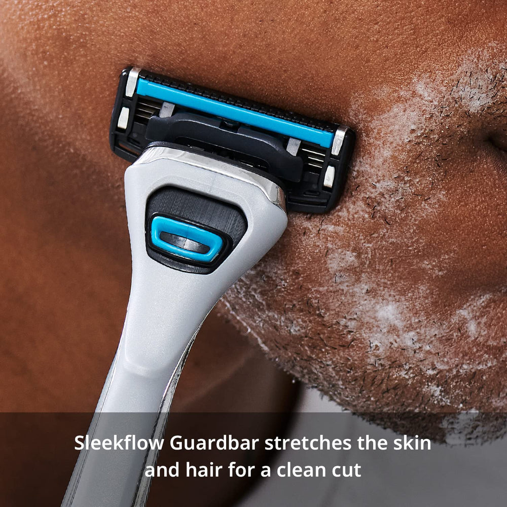 Dorco Pace 4 Pro open blade design facilitates quick rinsing between passes.