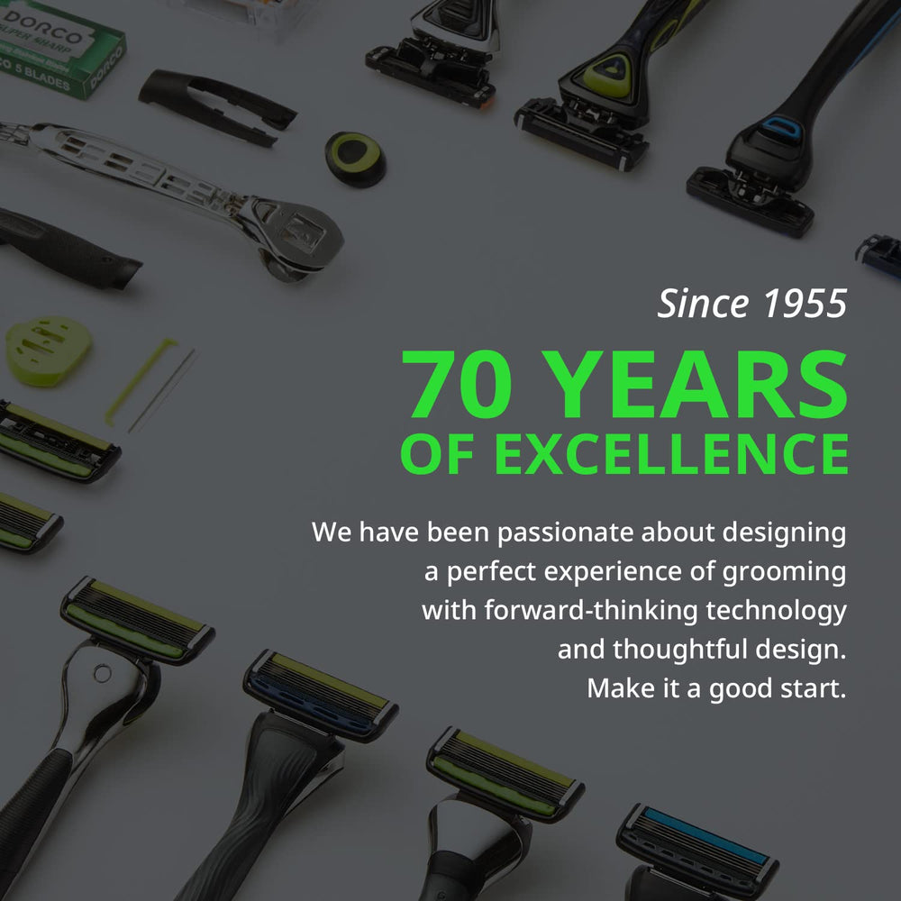 Dorco Pace 6 Pro 3D Motion packaging shows a complete razor system.