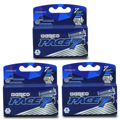 Dorco Pace 7 seven-blade head close-up for precise shaving and smoother skin