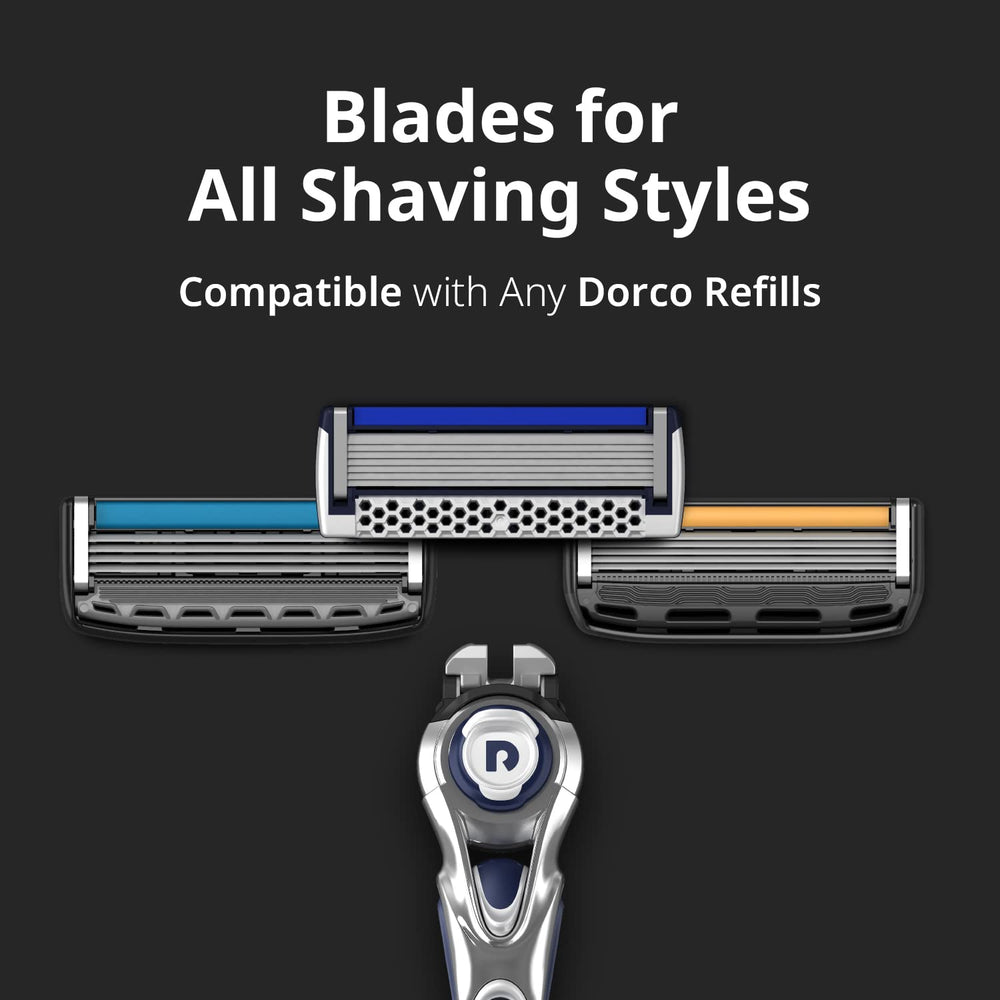 Dorco Pace 7 long-lasting shave depiction suggests all-day smoothness across skin types.
