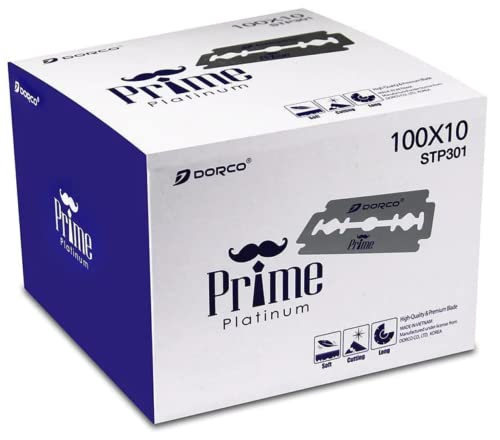 Dorco Prime Platinum STP301 blades bulk pack with long-lasting sharpness for daily shaves.