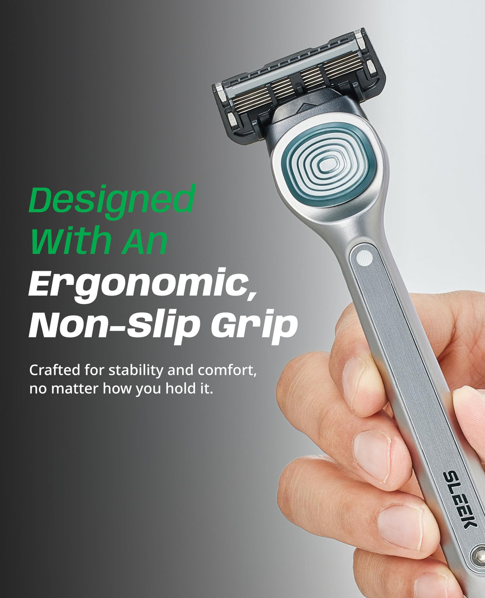 DORCO SLEEK razor blade closeup highlights precision blades.