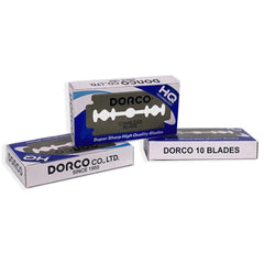 Dorco ST300 platinum-coated double-edge blades in packaging for long-lasting sharpness