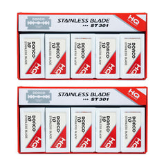 Dorco ST301 platinum extra blades closeup showing precision edge for a smooth shave.