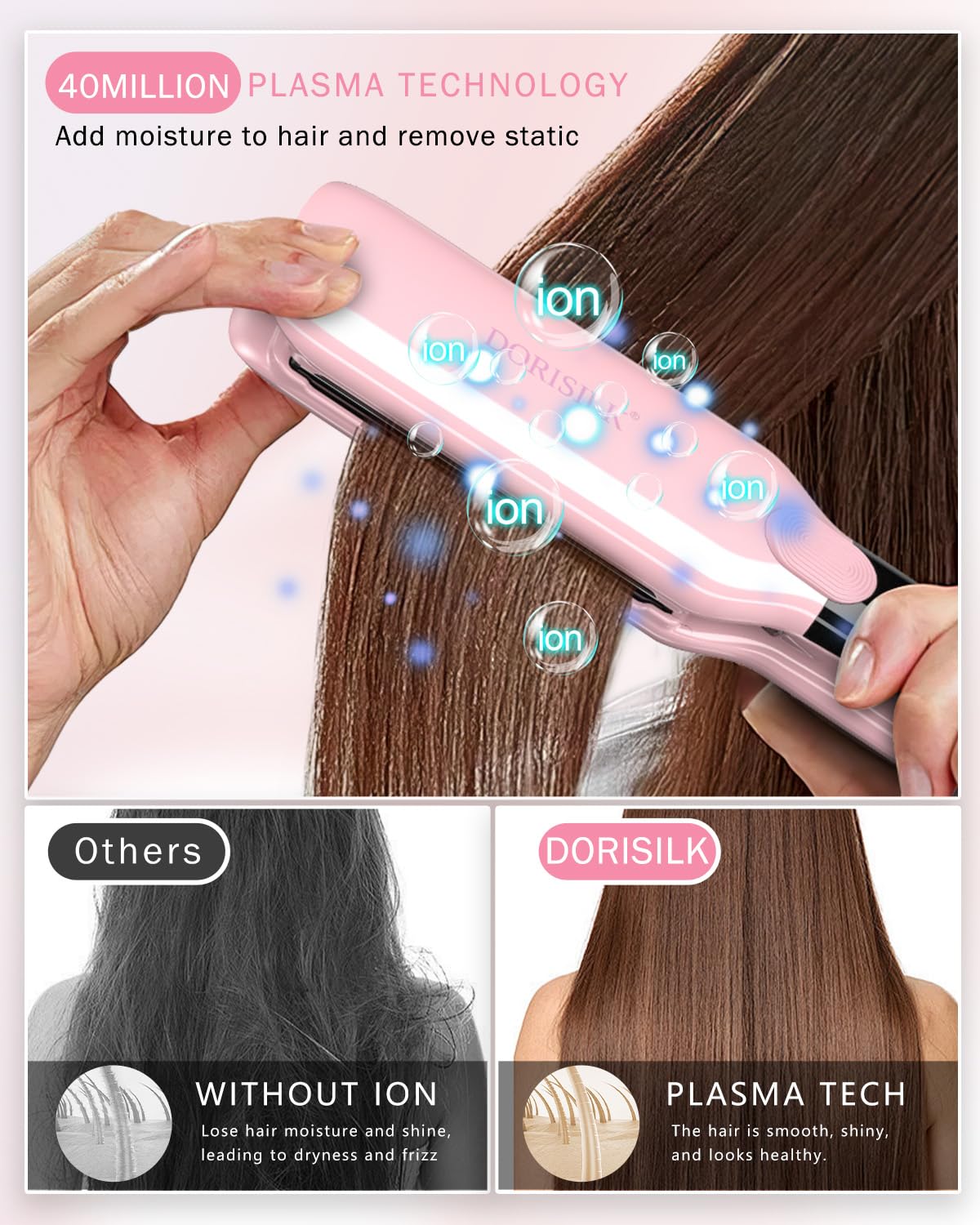 DORISILK dual voltage travel-ready feature supports styling abroad.