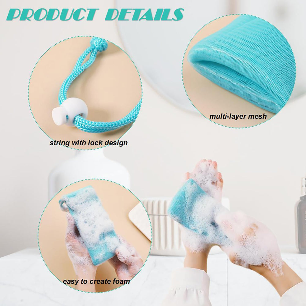 Doromy mesh soap bag multicolor pack holding different soaps for daily use