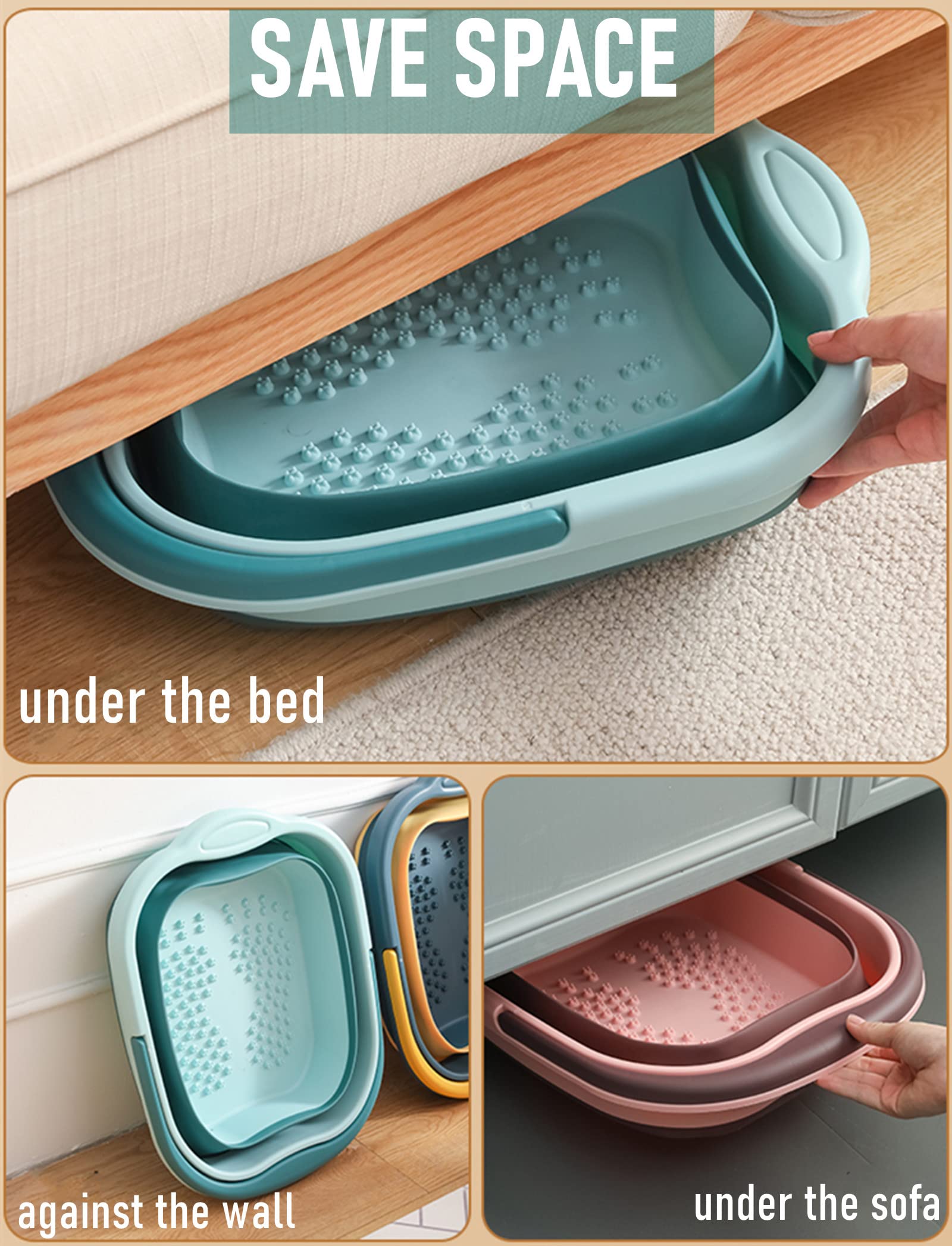 DoroSun foot bath handle closeup shows a sturdy, portable grip
