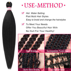 Dorsanee lightweight braiding hair 20 inch held in hand.