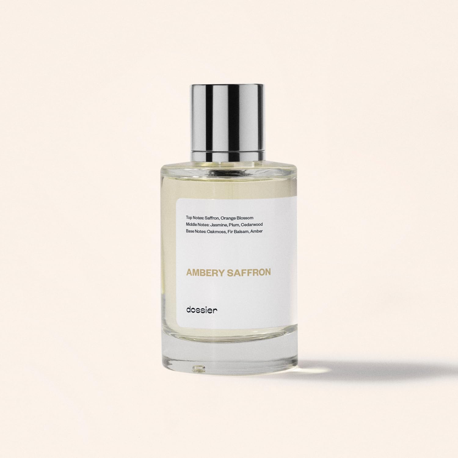 Dossier Ambery Saffron base notes provide oakmoss, fir balsam, amber warmth