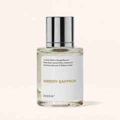 Dossier Ambery Saffron Grasse origin packaging reflects luxury and ethical sourcing.