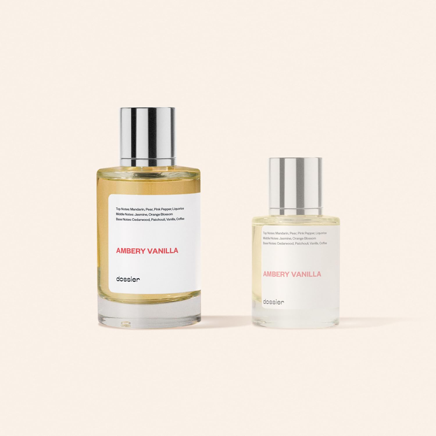 Dossier Ambery Vanilla luxe glass bottle close-up elevates shelf presence and desirability.