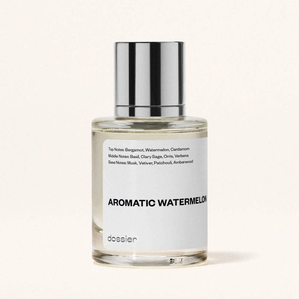 Dossier Aromatic Watermelon perspective shot conveys clean, modern branding.