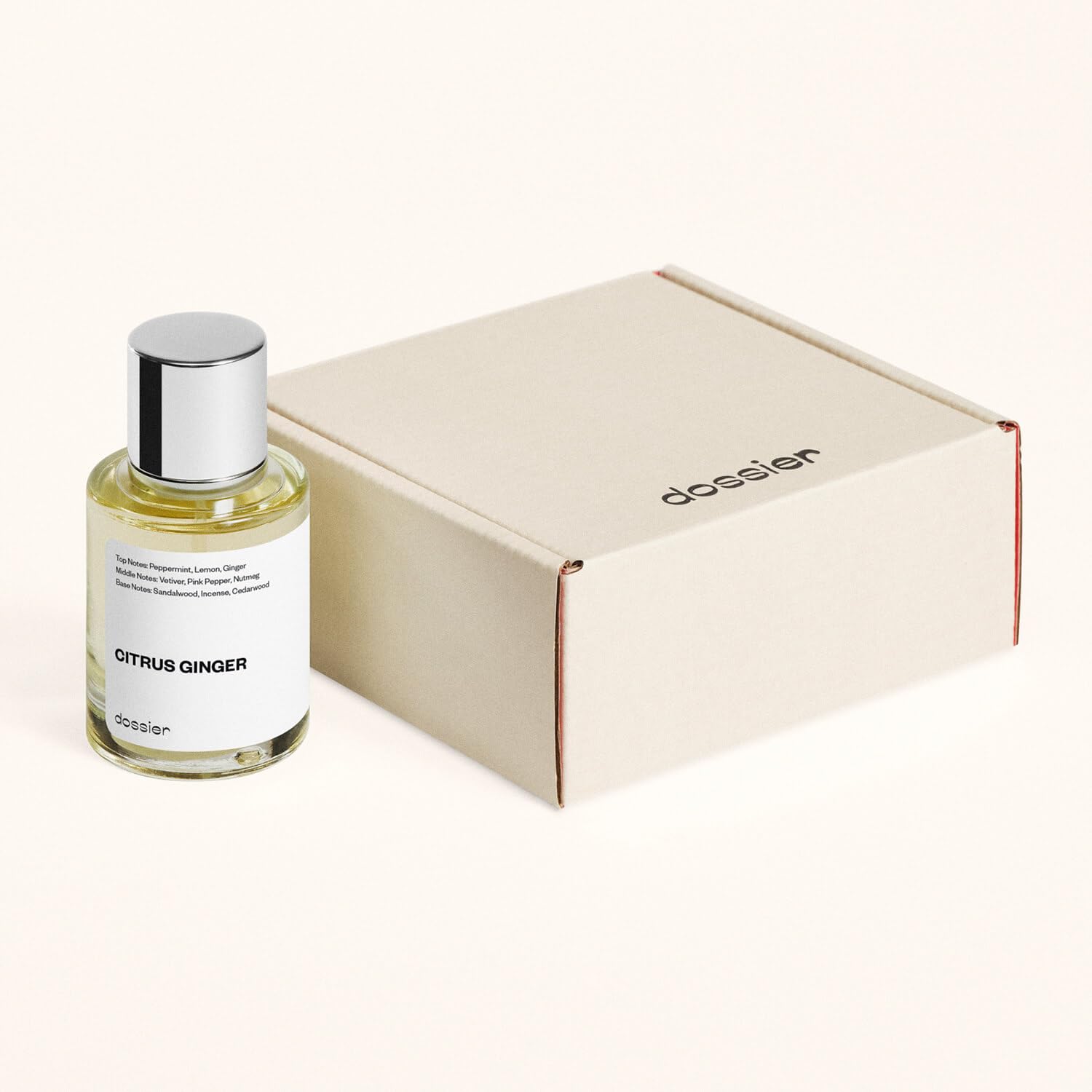 Dossier Citrus Ginger Grasse-sourced ingredients suggest luxury craftsmanship.