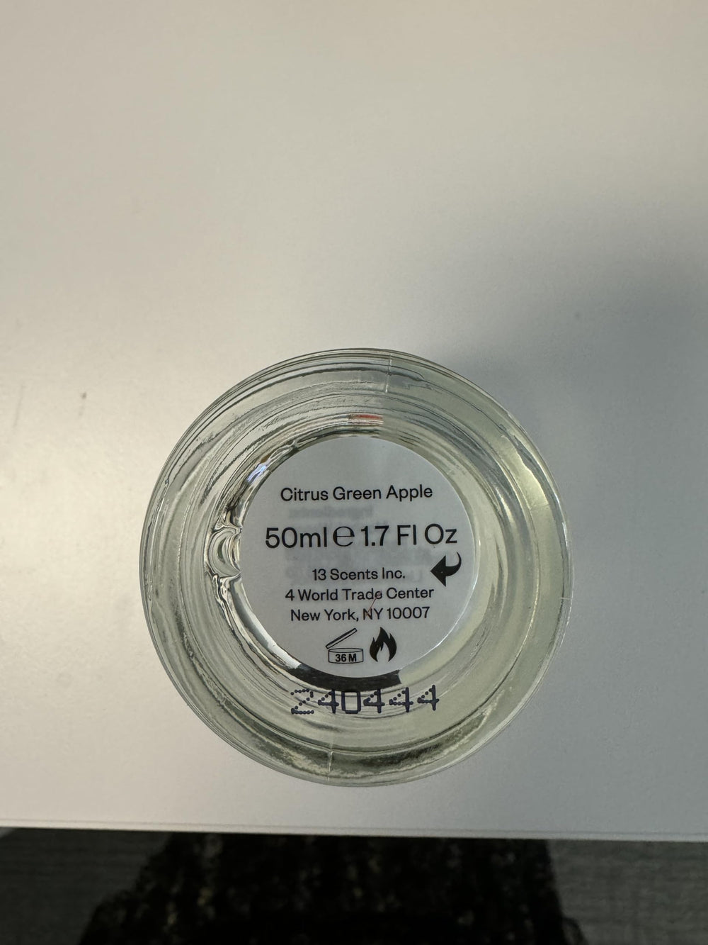 Dossier Citrus Green Apple branding label reinforces cruelty-free, vegan perfume messaging.