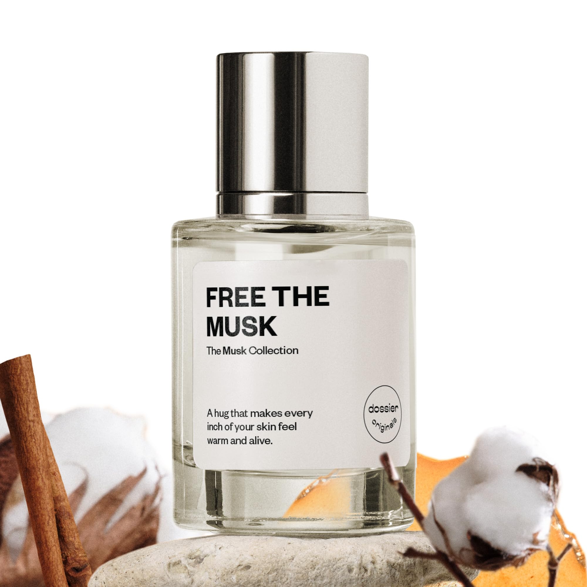 Dossier Free The Musk side bottle highlighting minimalist aesthetics for any routine
