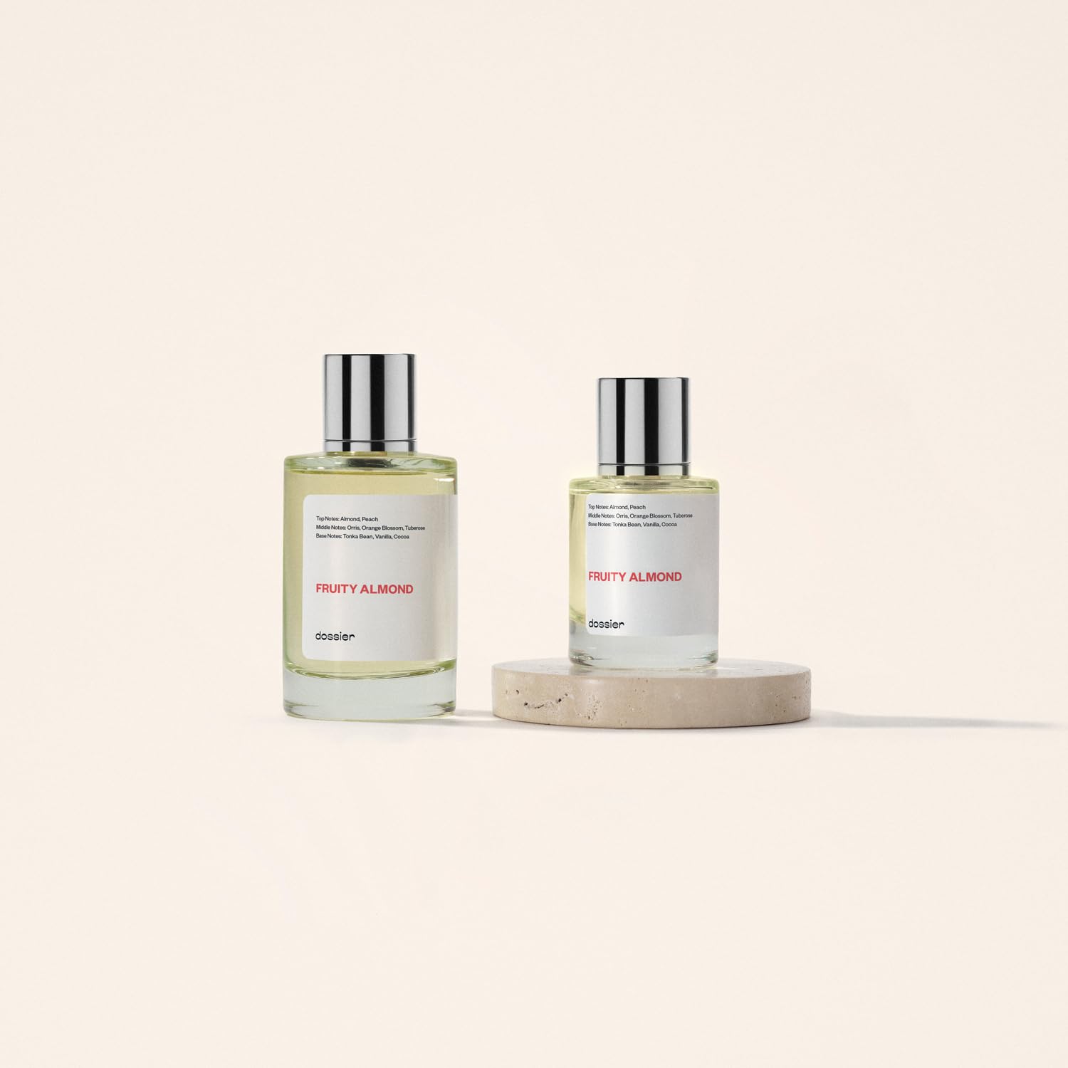 Dossier Fruity Almond ingredients sourced from Grasse, fragrance quality emphasis.
