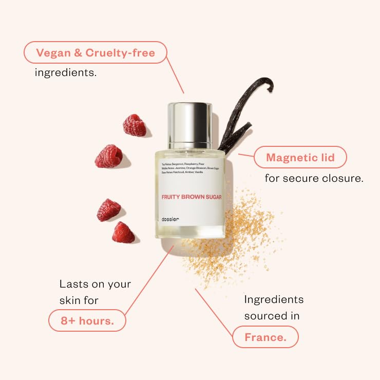 Dossier Fruity Brown Sugar packaging presents gifting-ready design.