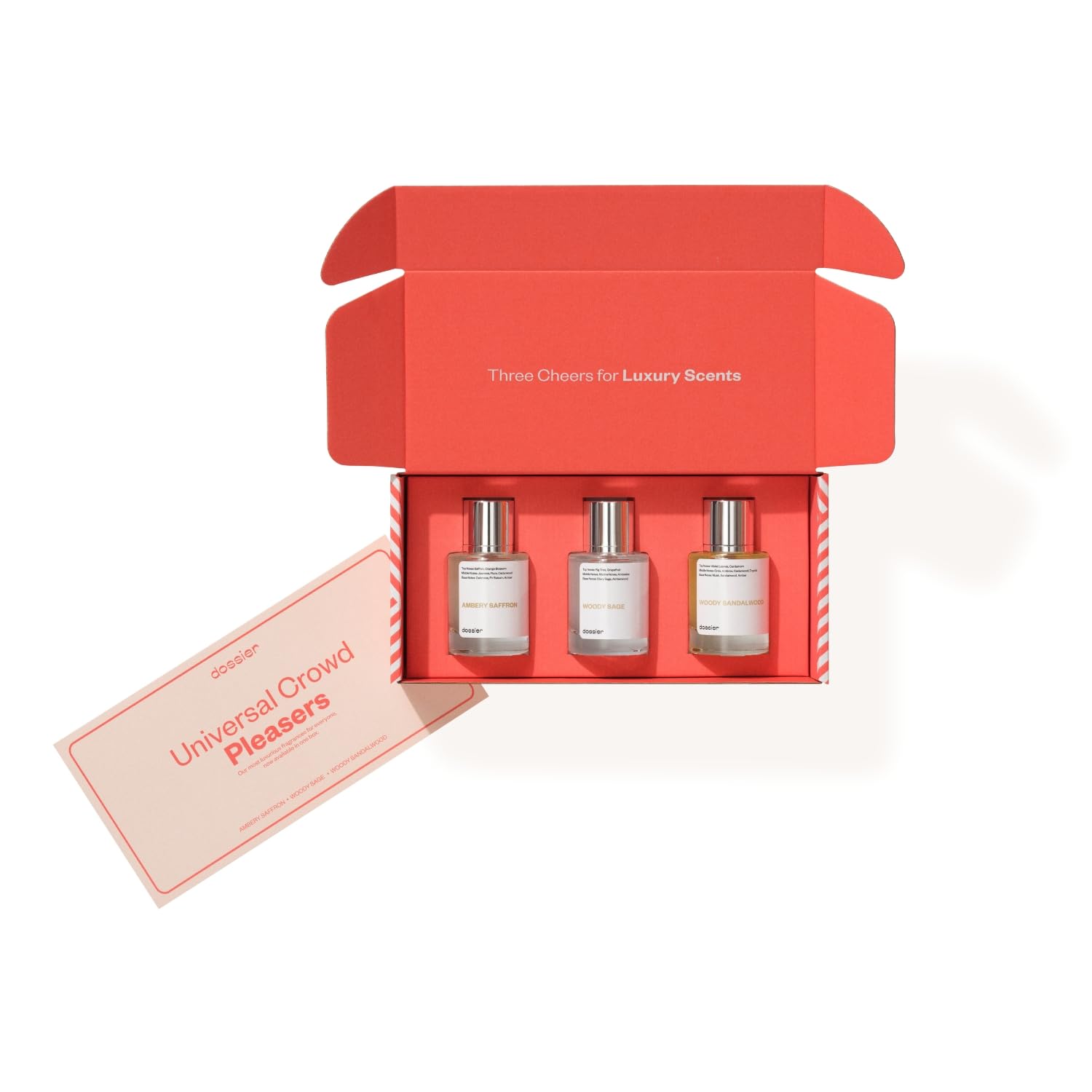 Dossier Universal Crowd Pleasers Ambery Saffron bottle long lasting scent for all day confidence
